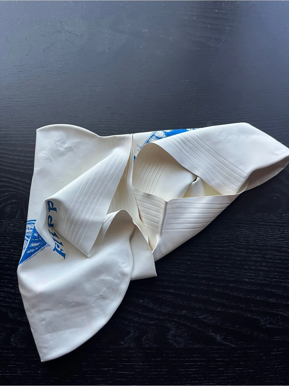 Vintage Broomfield Flippers White Latex Swim Caps Lot of 2